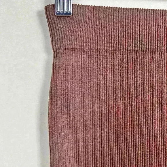 ZARA Casual Ribbed Brown Lounge Seamless Leggings Yoga Pants Women M/L - Picture 4 of 8